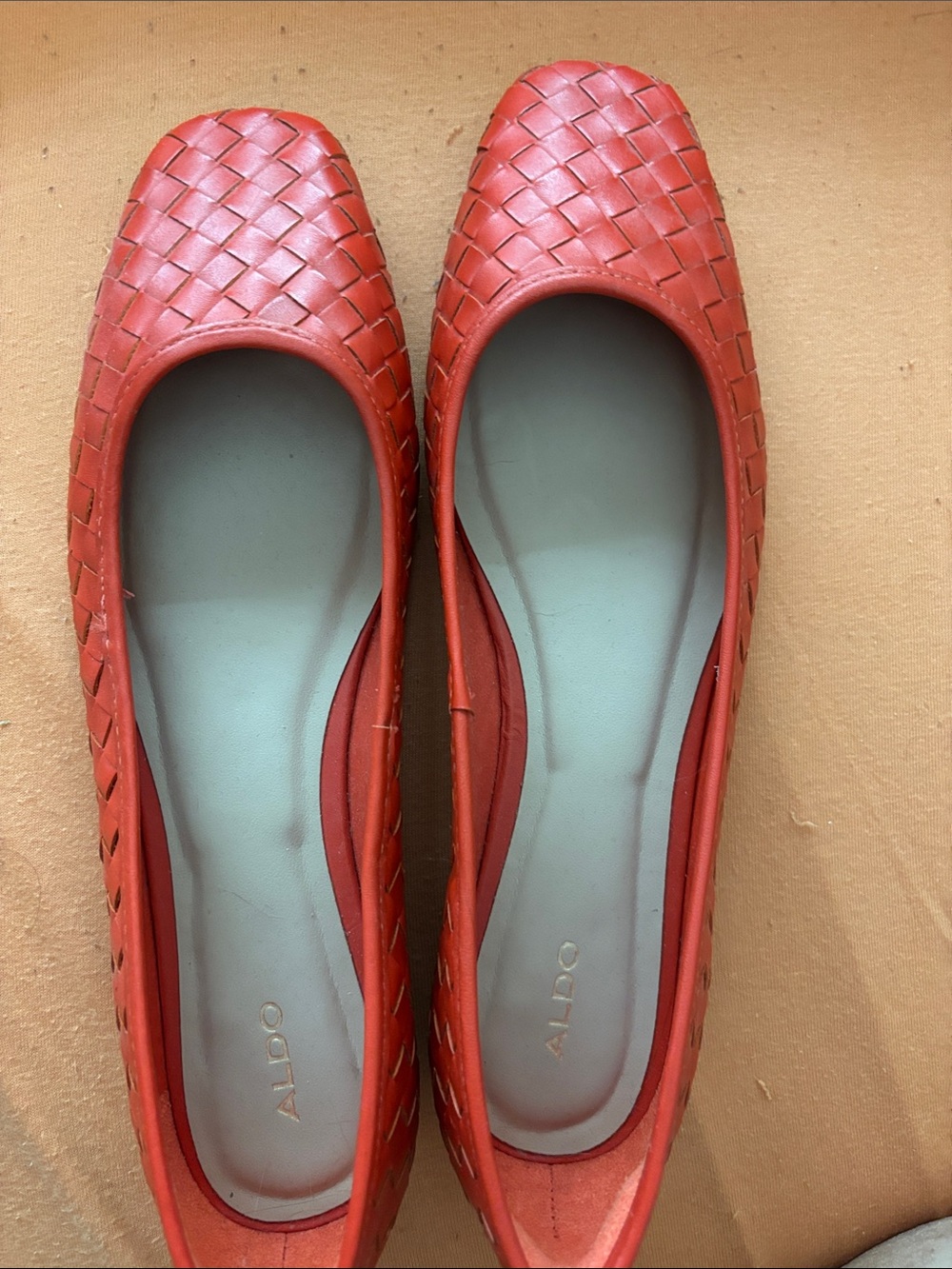 Aldo Red Woven Ballet Flats